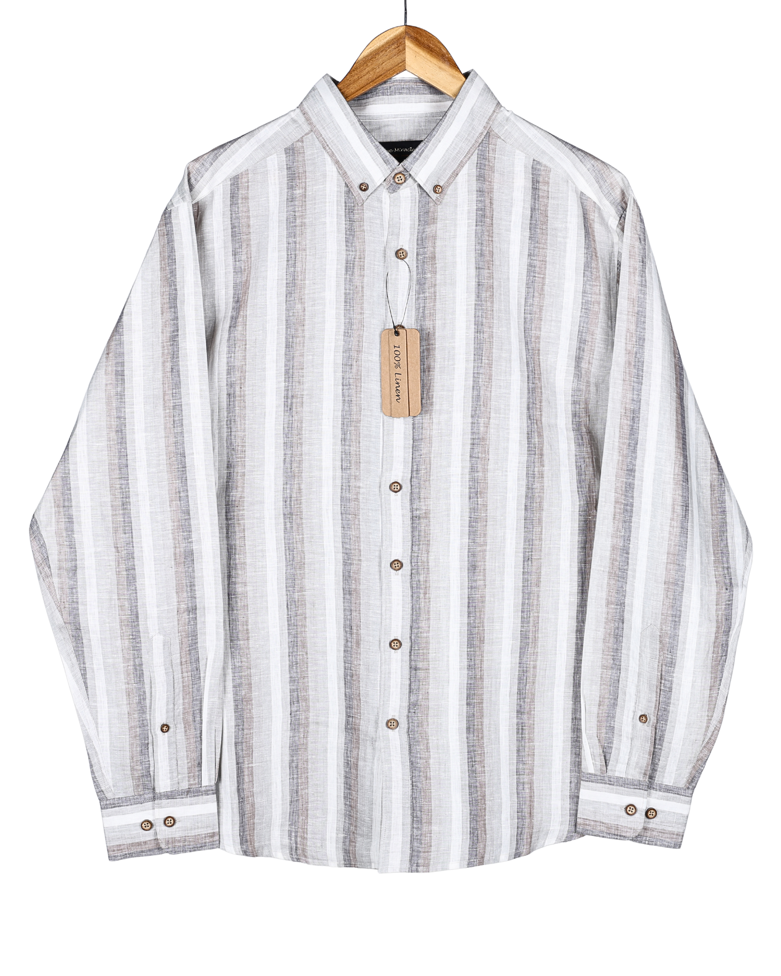 Harvest Gold Striped 100% Linen Shirt – Crafted from Premium European Yarn with very soft finish best for skin