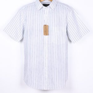 Ash white with Blue & Navy Pinstripe 100% Linen Shirt – Crafted from premium European yarn with an ultra-soft finish that’s gentle on your skin.