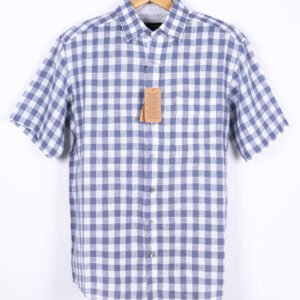 STEEL Blue & White Gingham Check Shirt – Crafted from premium 100% Linen European yarn with a super-soft finish that’s gentle on your skin