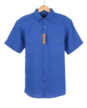 Royal Blue Utility Shirt – Crafted from premium 100% Linen European yarn with a supersoft finish that’s gentle on your skin