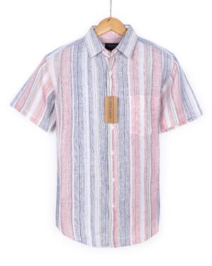 100% linen shirt is crafted from premium European yarn in vibrant yarn-dyed stripes. It’s breathable, skin-friendly, and perfect for warm-weather days