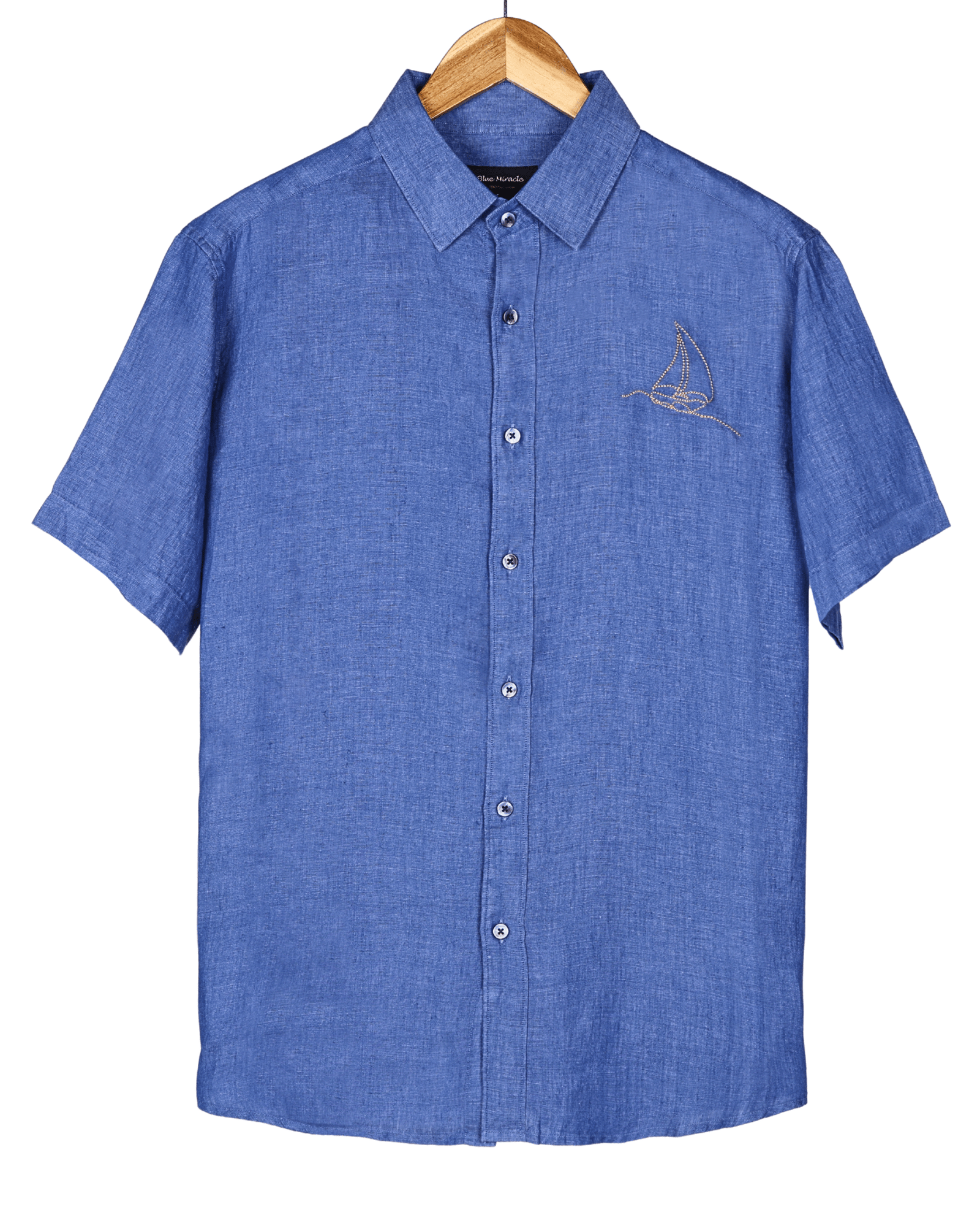 Sapphire Blue 100% Linen Shirt – Crafted from Premium European Yarn with an ultra-soft finish that feels great on your skin.