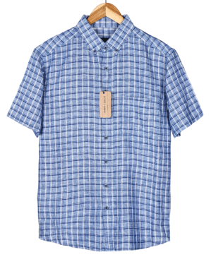 Indigo Blue 100% Linen Shirt – Crafted from Premium European Yarn with an ultra-soft finish that feels great on your skin.