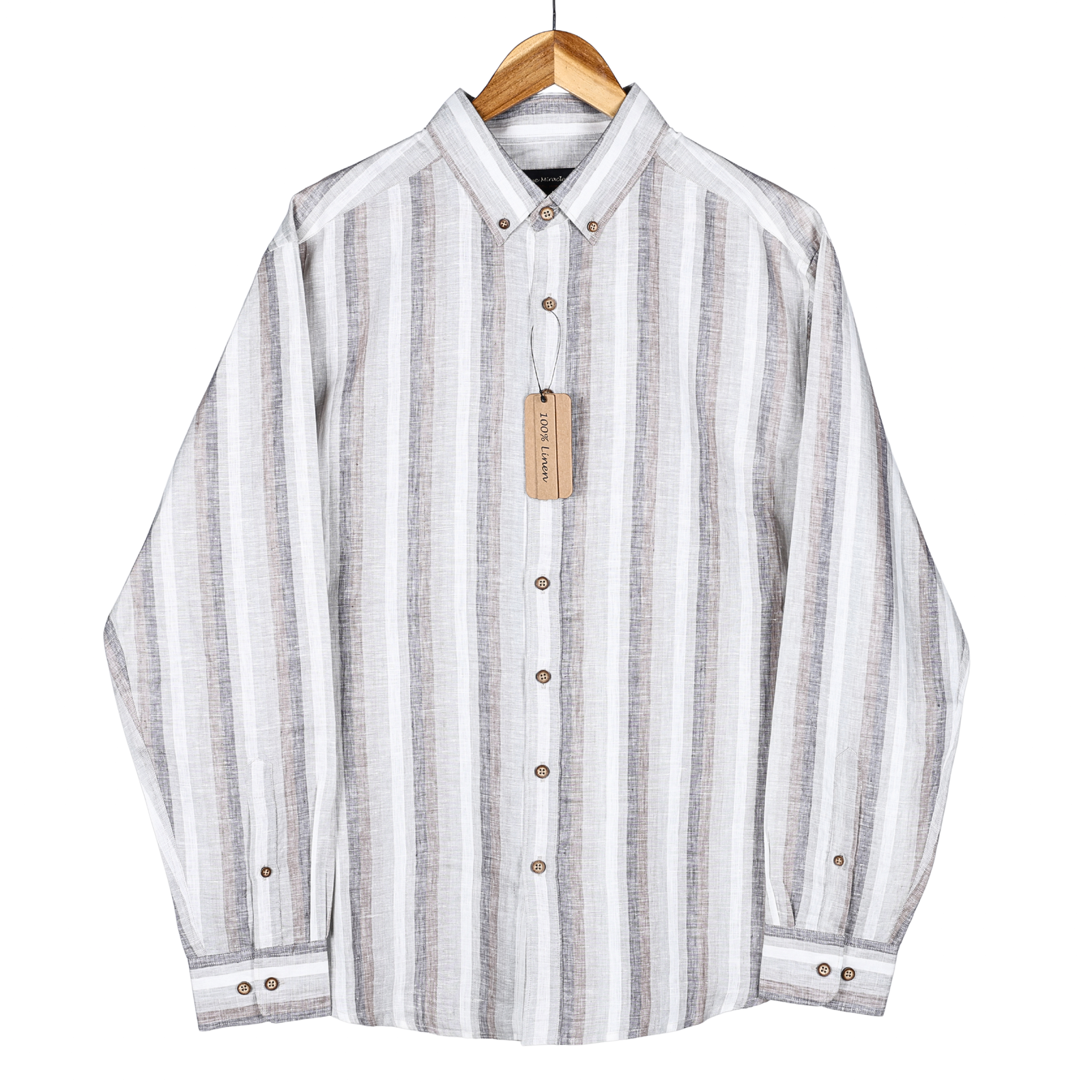 Harvest Gold Striped 100% Linen Shirt – Crafted from Premium European Yarn with very soft finish best for skin.
