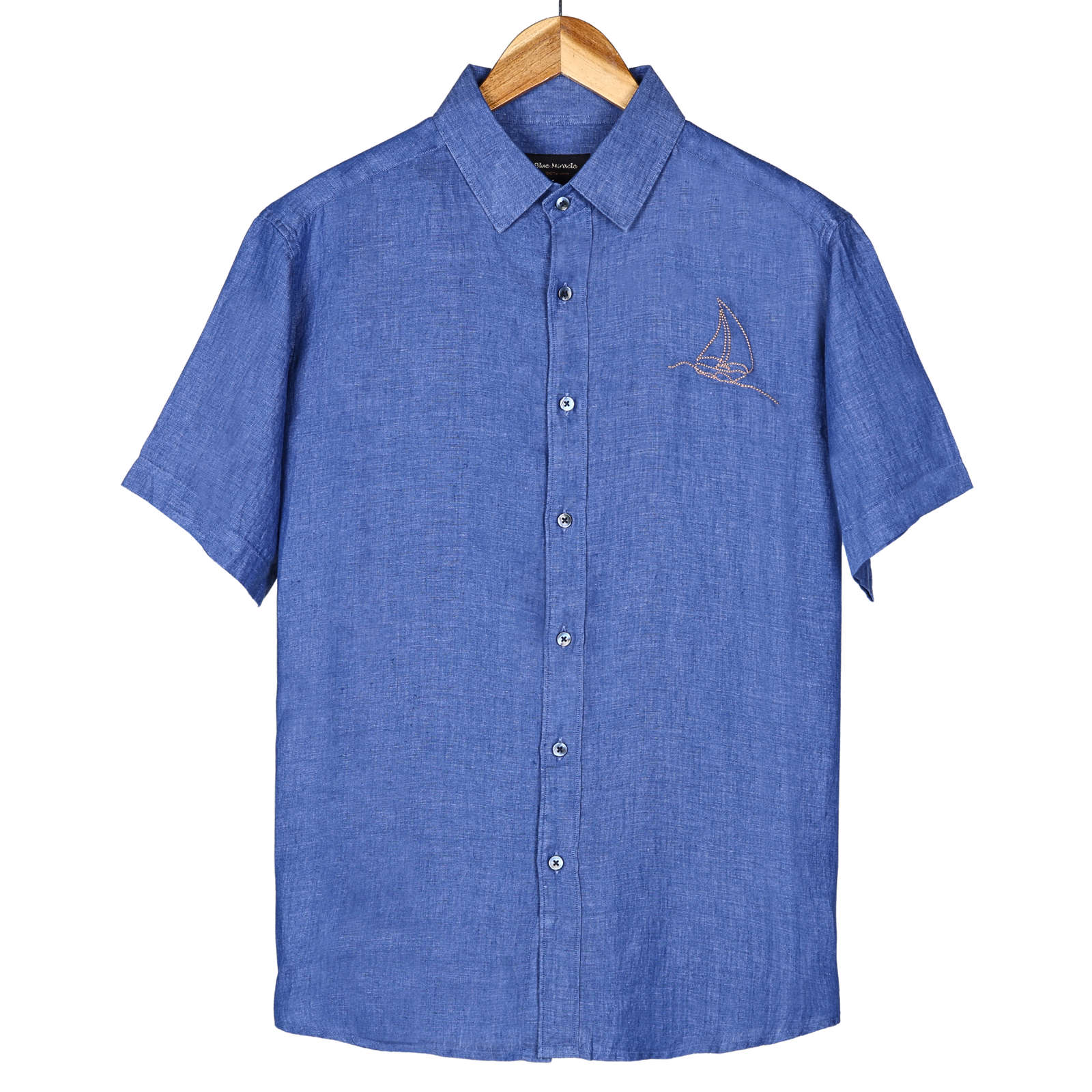Sapphire Blue 100% Linen Shirt – Crafted from Premium European Yarn with an ultra-soft finish that feels great on your skin.